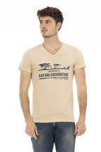 Trussardi Action Beige Cotton Men T-Shirt - Zeiniez