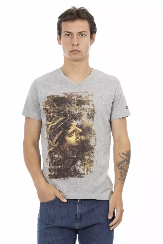 Trussardi Action Gray Cotton Men T-Shirt - Zeiniez
