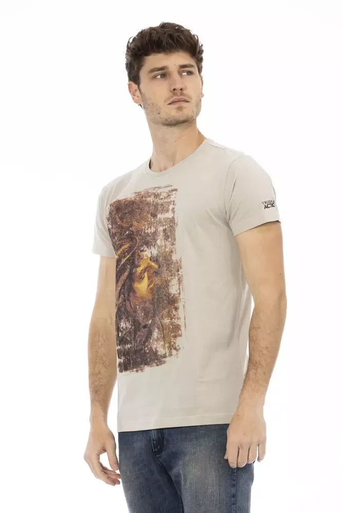 Trussardi Action Beige Cotton Men T-Shirt - Zeiniez