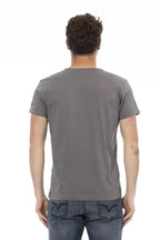 Trussardi Action Gray Cotton Men T-Shirt - Zeiniez