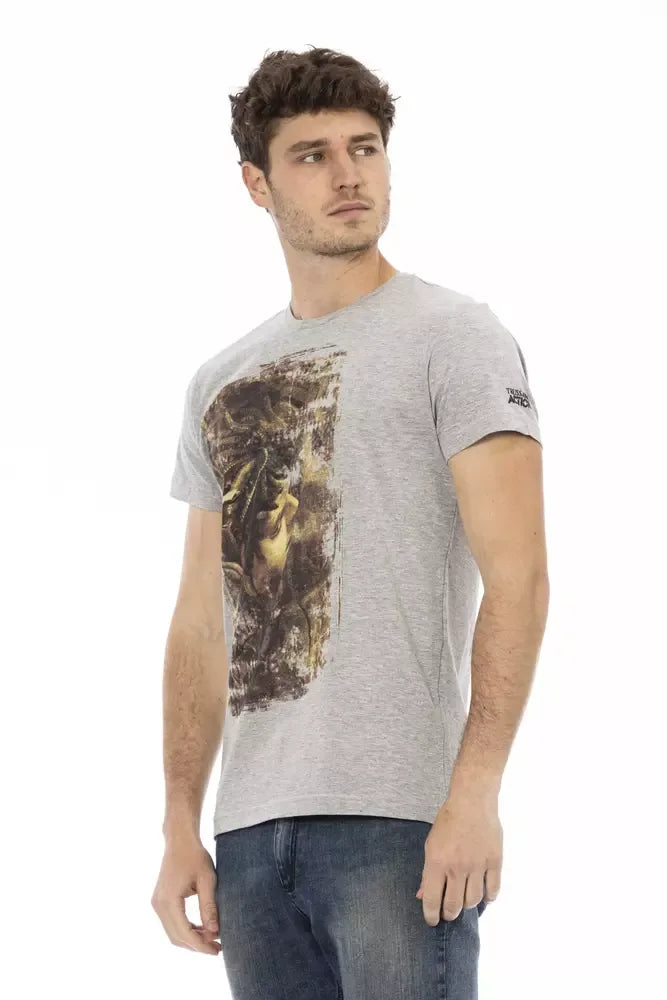 Trussardi Action Gray Cotton Men's T-Shirt - Zeiniez