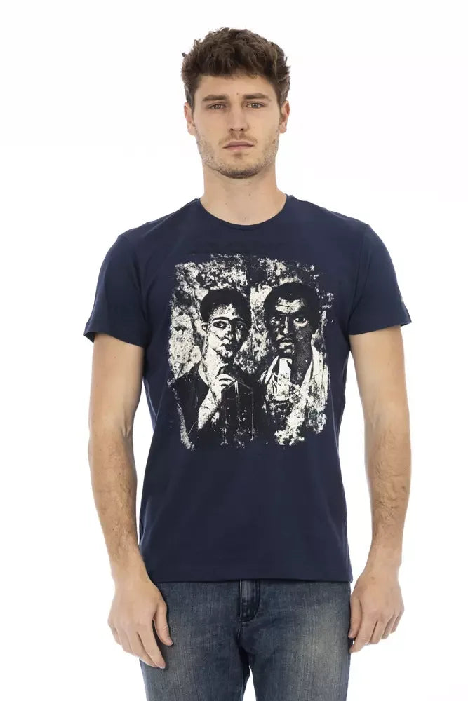 Trussardi Action Blue Cotton Men T-Shirt - Zeiniez