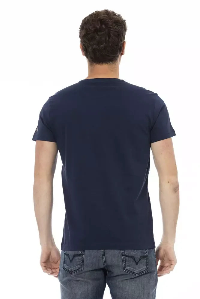 Trussardi Action Blue Cotton Men T-Shirt - Zeiniez