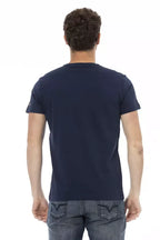 Trussardi Action Blue Cotton Men T-Shirt - Zeiniez
