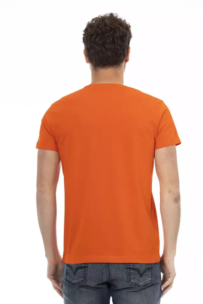 Trussardi Action Orange Cotton Men T-Shirt - Zeiniez