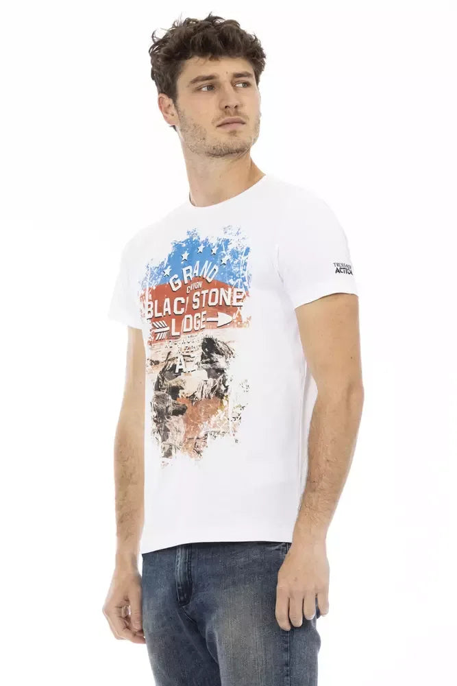 Trussardi Action White Cotton Men's T-Shirt - Zeiniez
