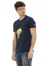 Trussardi Action Blue Cotton Men T-Shirt - Zeiniez