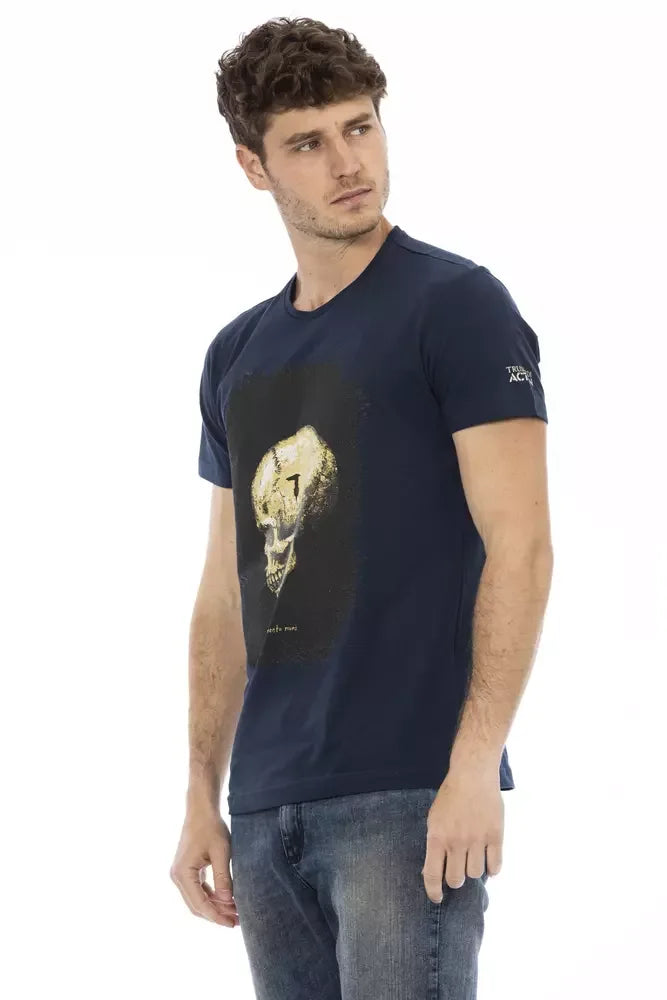 Trussardi Action Blue Cotton Men T-Shirt - Zeiniez
