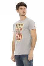 Trussardi Action Gray Cotton Men T-Shirt - Zeiniez