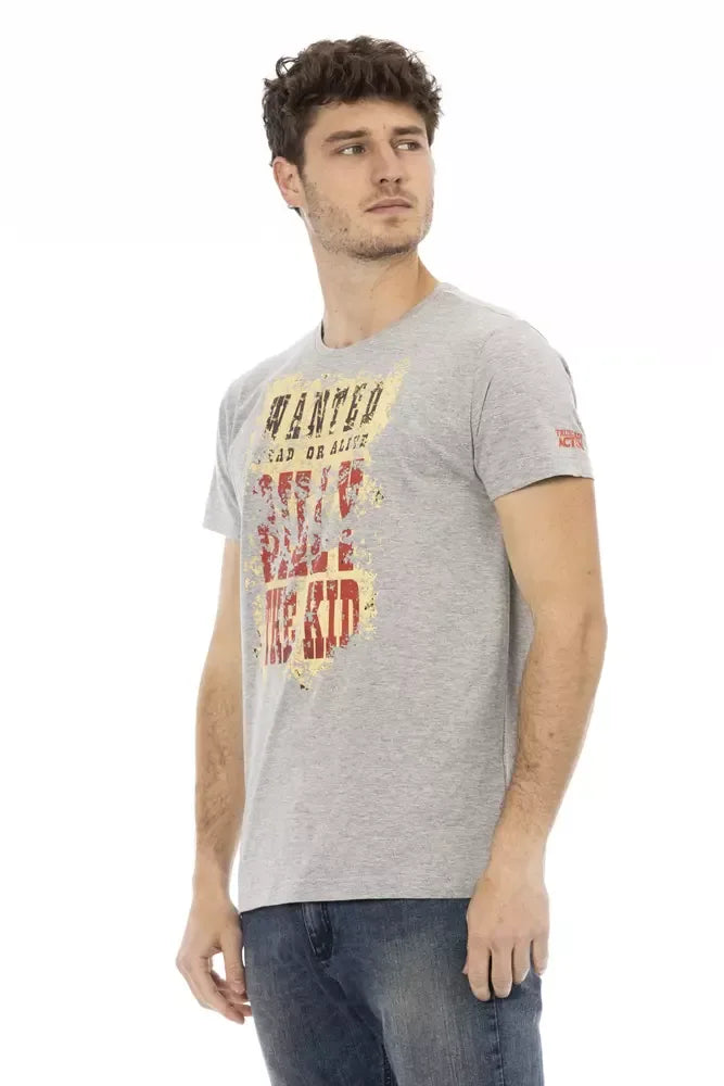 Trussardi Action Gray Cotton Men T-Shirt - Zeiniez