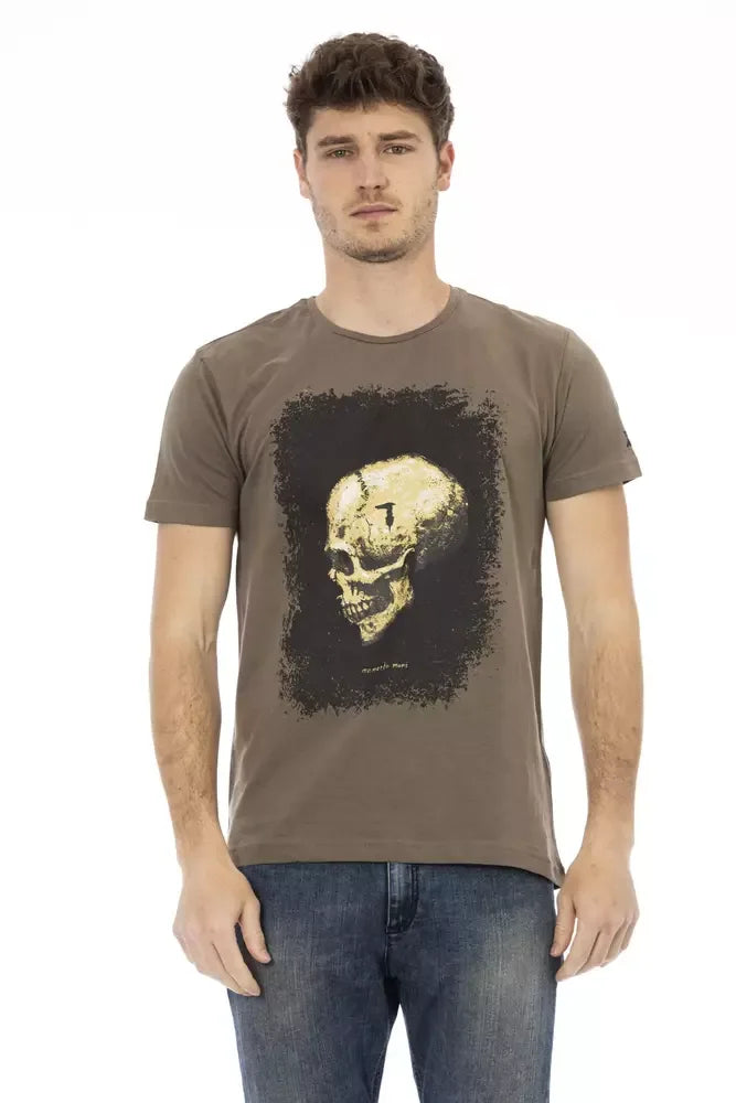 Trussardi Action Brown Cotton Men T-Shirt - Zeiniez