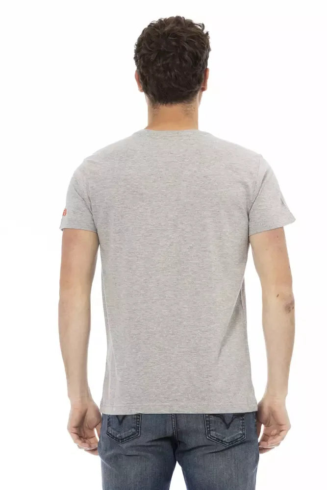 Trussardi Action Gray Cotton Men T-Shirt - Zeiniez