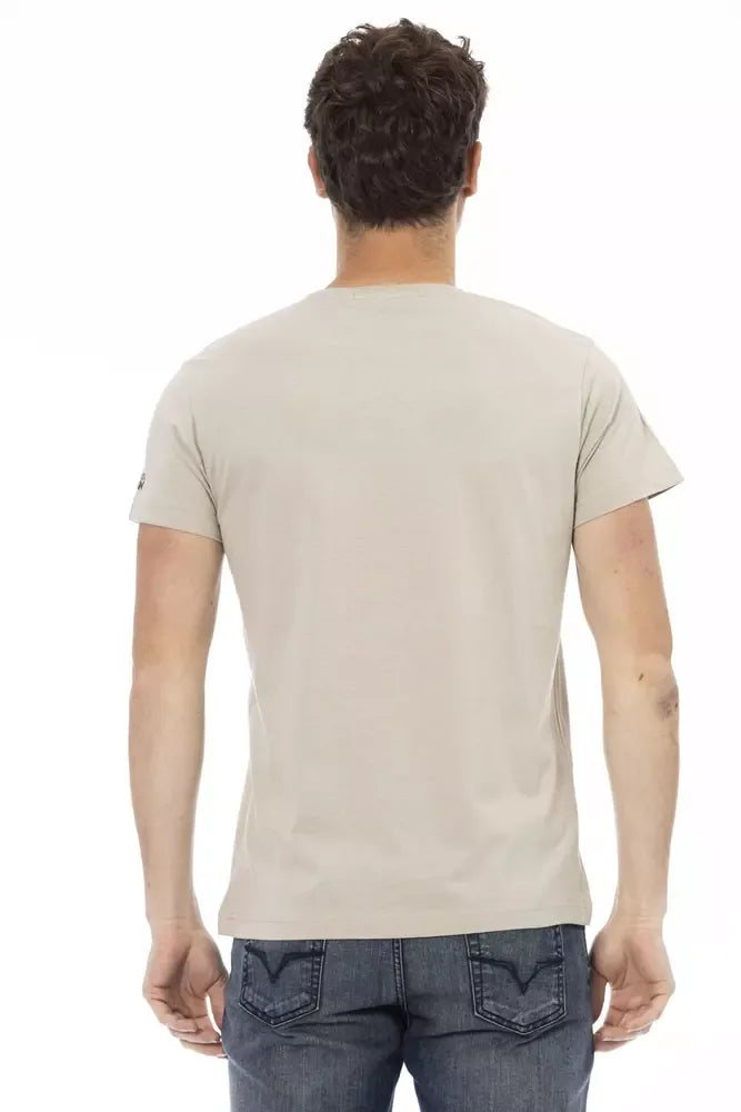 Trussardi Action Beige Cotton Men T-Shirt - Zeiniez