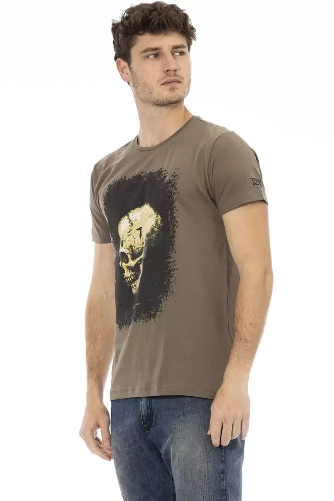 Trussardi Action Brown Cotton Men T-Shirt - Zeiniez