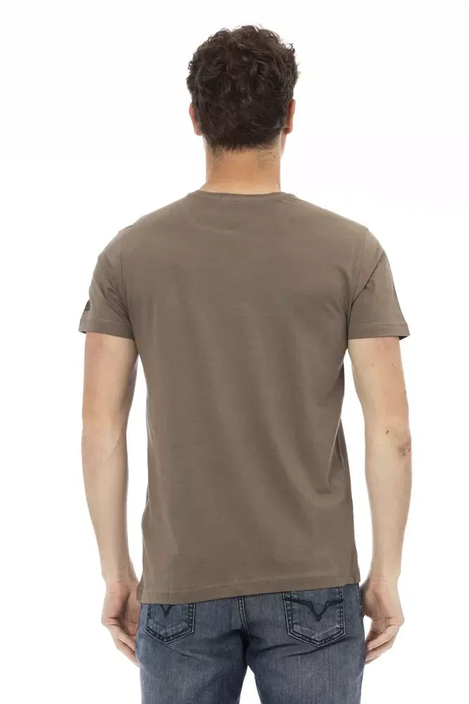 Trussardi Action Brown Cotton Men T-Shirt - Zeiniez