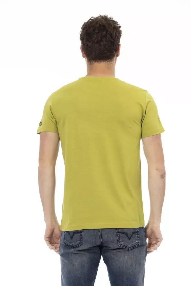 Trussardi Action Green Cotton Men T-Shirt - Zeiniez