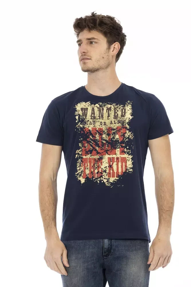 Trussardi Action Blue Cotton Men T-Shirt - Zeiniez