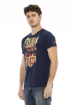 Trussardi Action Blue Cotton Men T-Shirt - Zeiniez