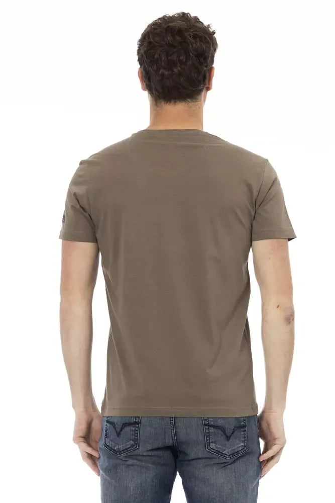 Trussardi Action Brown Cotton Men T-Shirt - Zeiniez