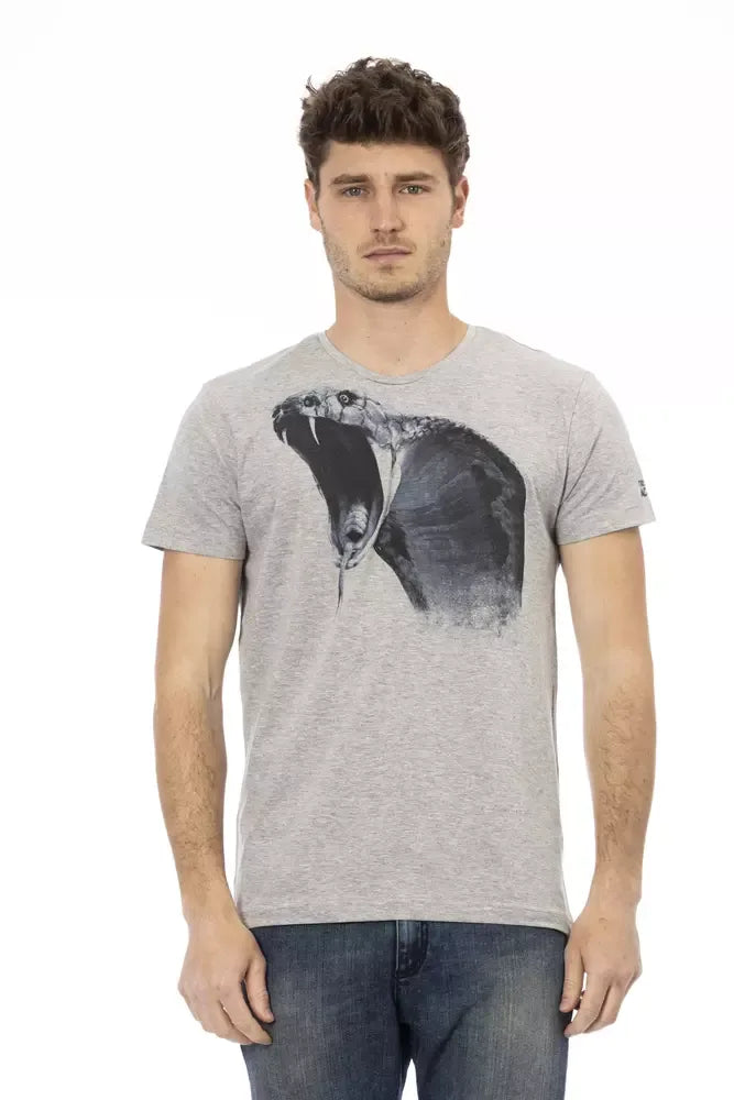 Trussardi Action Gray Cotton Men T-Shirt - Zeiniez