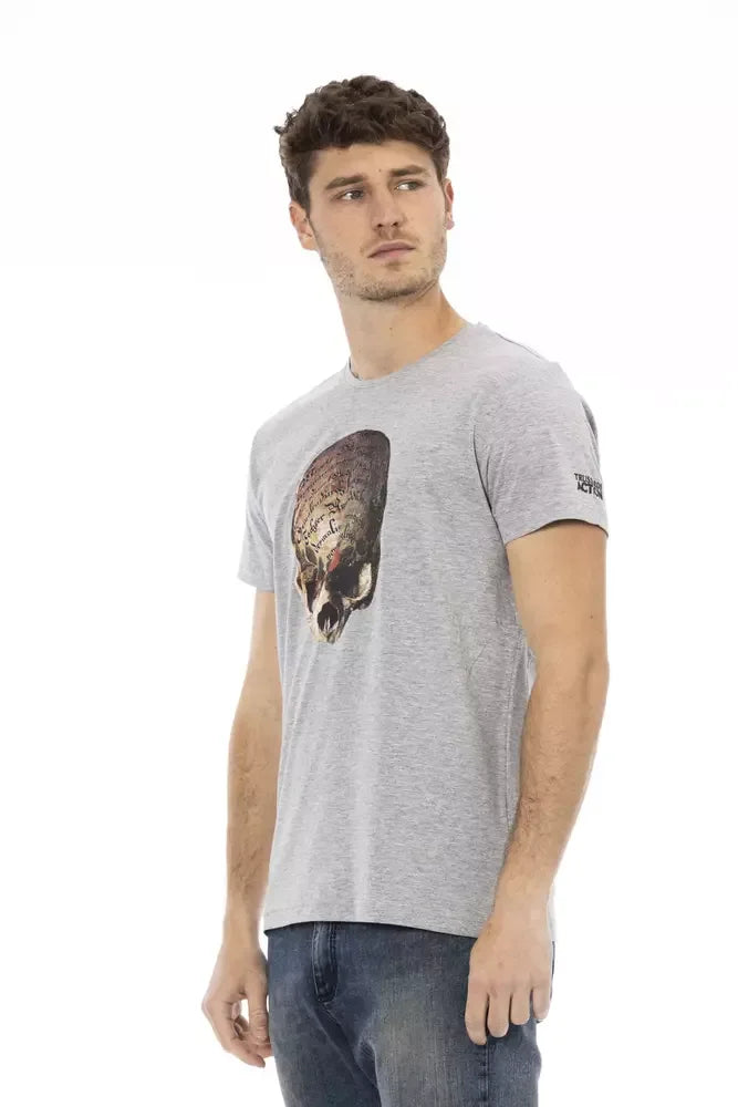 Trussardi Action Gray Cotton Men T-Shirt - Zeiniez