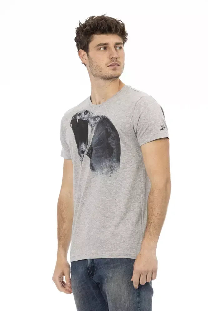 Trussardi Action Gray Cotton Men T-Shirt - Zeiniez