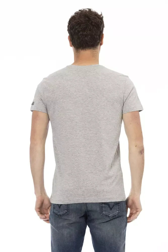 Trussardi Action Gray Cotton Men T-Shirt - Zeiniez