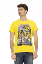 Trussardi Action Yellow Cotton Men T-Shirt - Zeiniez