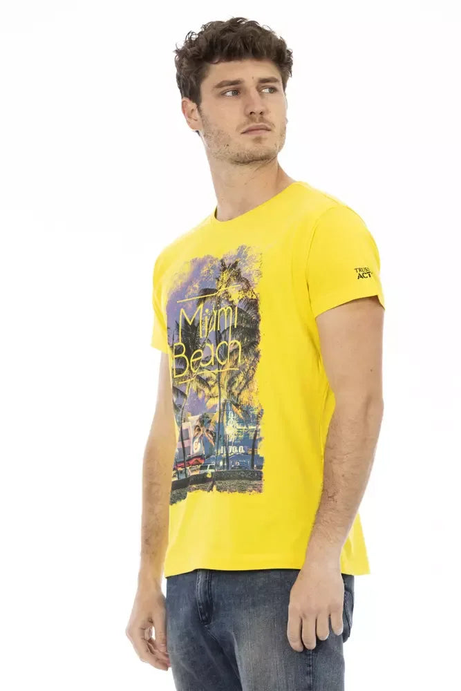 Trussardi Action Yellow Cotton Men T-Shirt - Zeiniez