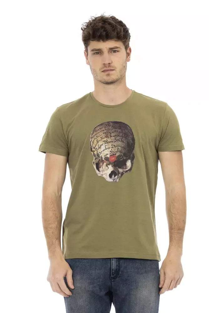 Trussardi Action Green Cotton Men T-Shirt - Zeiniez