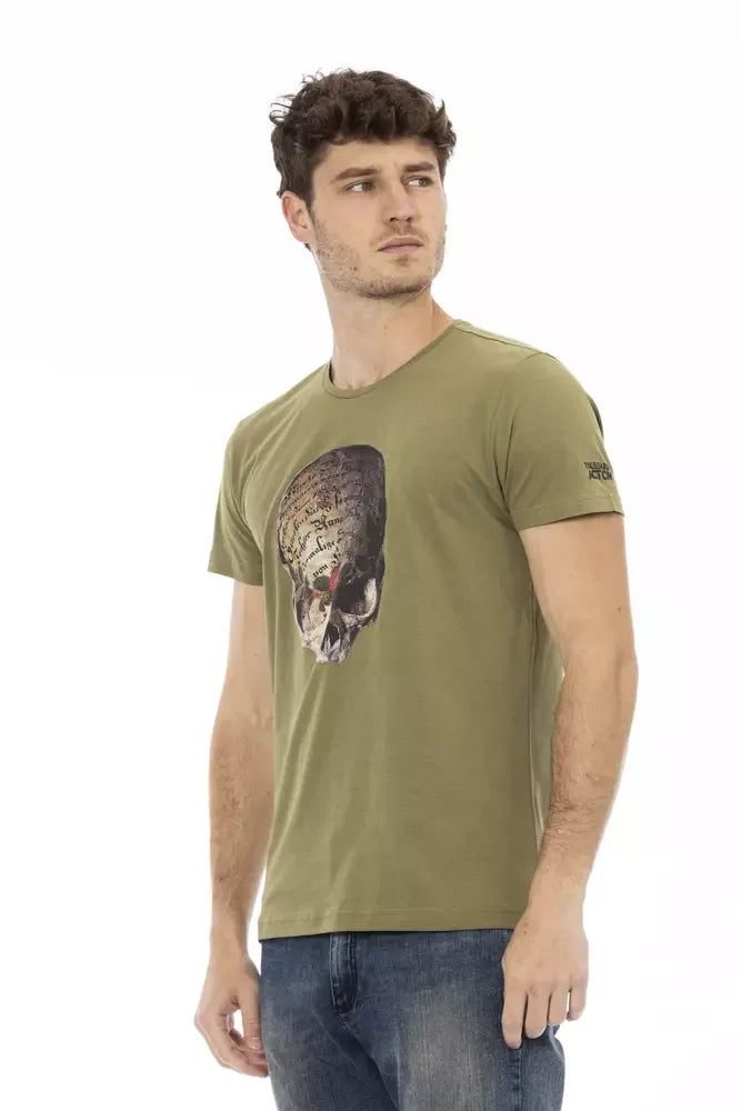 Trussardi Action Green Cotton Men T-Shirt - Zeiniez