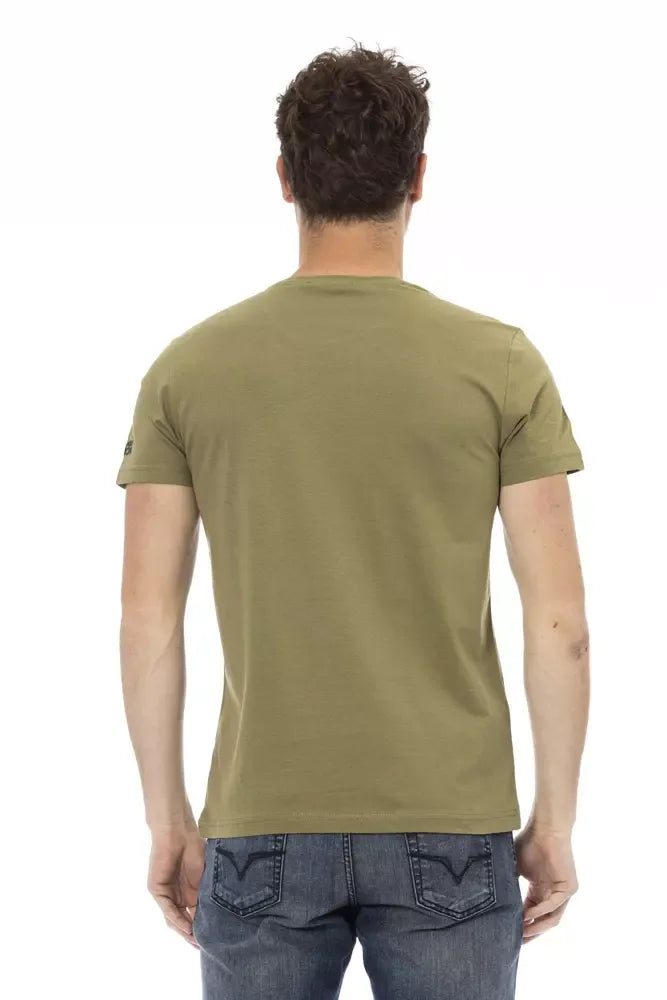 Trussardi Action Green Cotton Men T-Shirt - Zeiniez