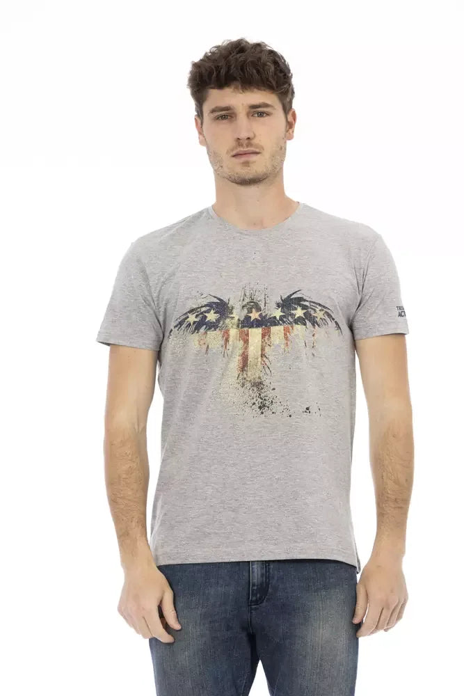 Trussardi Action Gray Cotton Men T-Shirt - Zeiniez