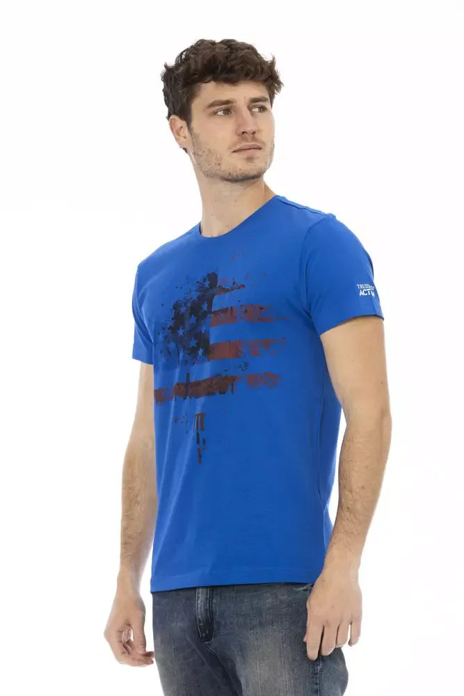 Trussardi Action Blue Cotton Men T-Shirt - Zeiniez
