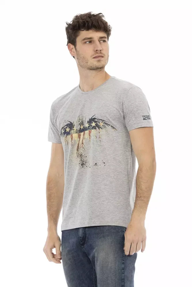 Trussardi Action Gray Cotton Men T-Shirt - Zeiniez