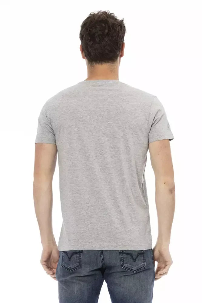 Trussardi Action Gray Cotton Men T-Shirt - Zeiniez