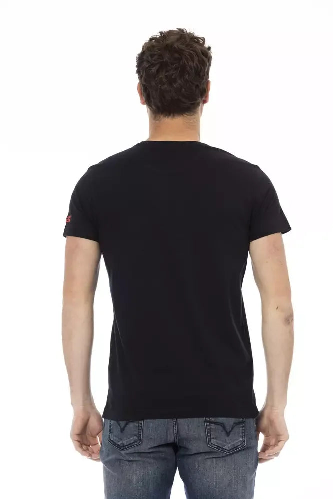 Trussardi Action Black Cotton Men T-Shirt - Zeiniez