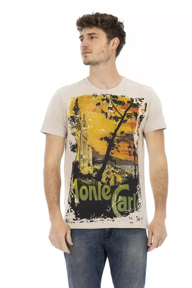 Trussardi Action Beige Cotton Men T-Shirt - Zeiniez