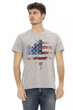 Trussardi Action Gray Cotton Men T-Shirt - Zeiniez