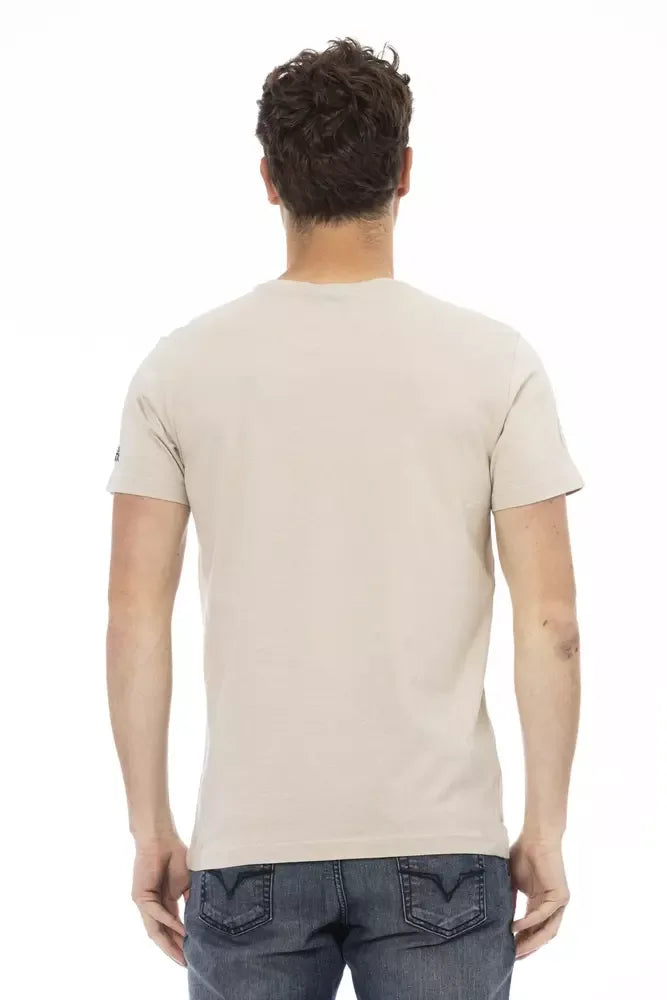 Trussardi Action Beige Cotton Men T-Shirt - Zeiniez