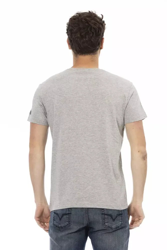 Trussardi Action Gray Cotton Men T-Shirt - Zeiniez