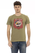 Trussardi Action Green Cotton Men T-Shirt - Zeiniez