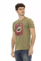 Trussardi Action Green Cotton Men T-Shirt - Zeiniez
