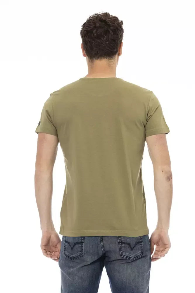 Trussardi Action Green Cotton Men T-Shirt - Zeiniez