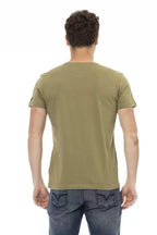 Trussardi Action Green Cotton Men T-Shirt - Zeiniez