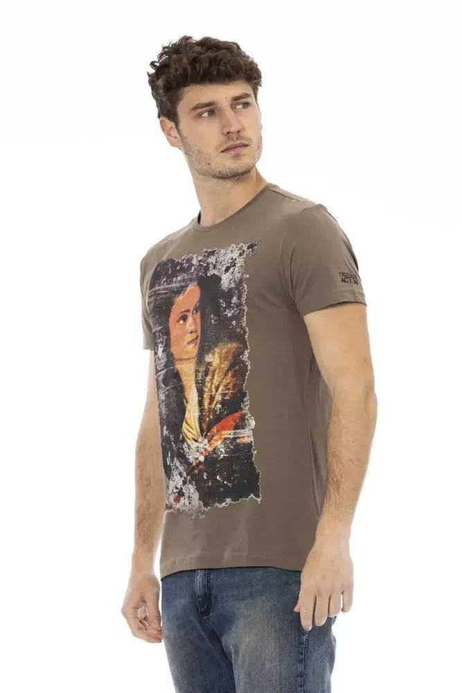 Trussardi Action Brown Cotton Men T-Shirt - Zeiniez