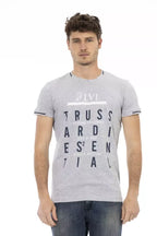 Trussardi Action Gray Cotton Men T-Shirt - Zeiniez