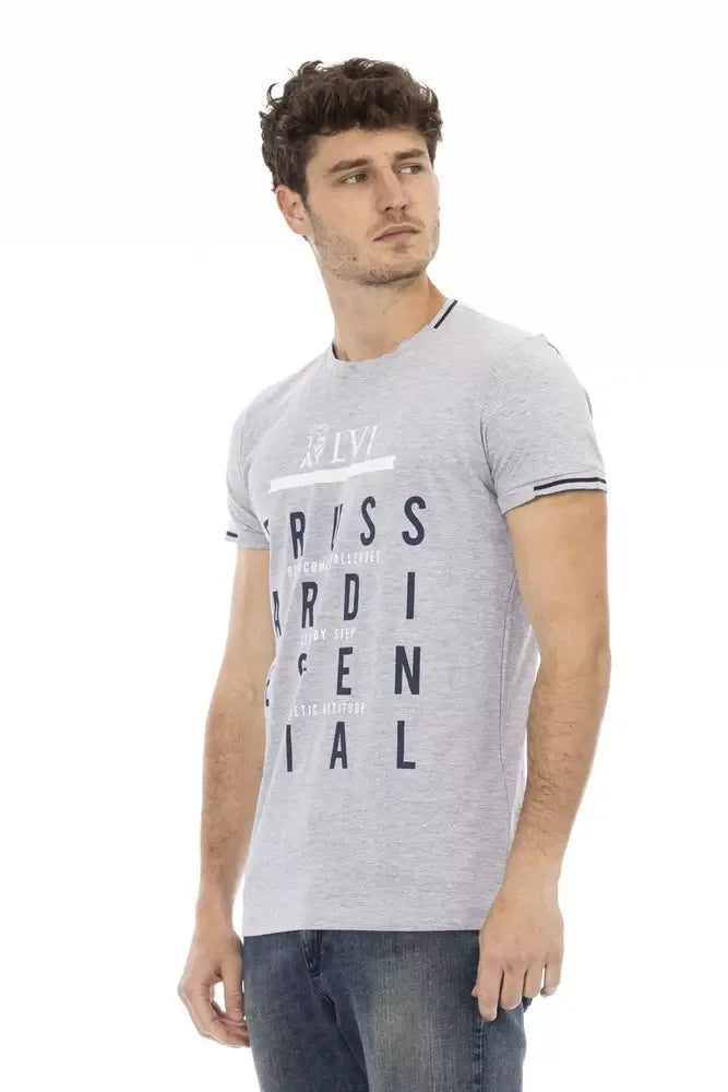 Trussardi Action Gray Cotton Men T-Shirt - Zeiniez