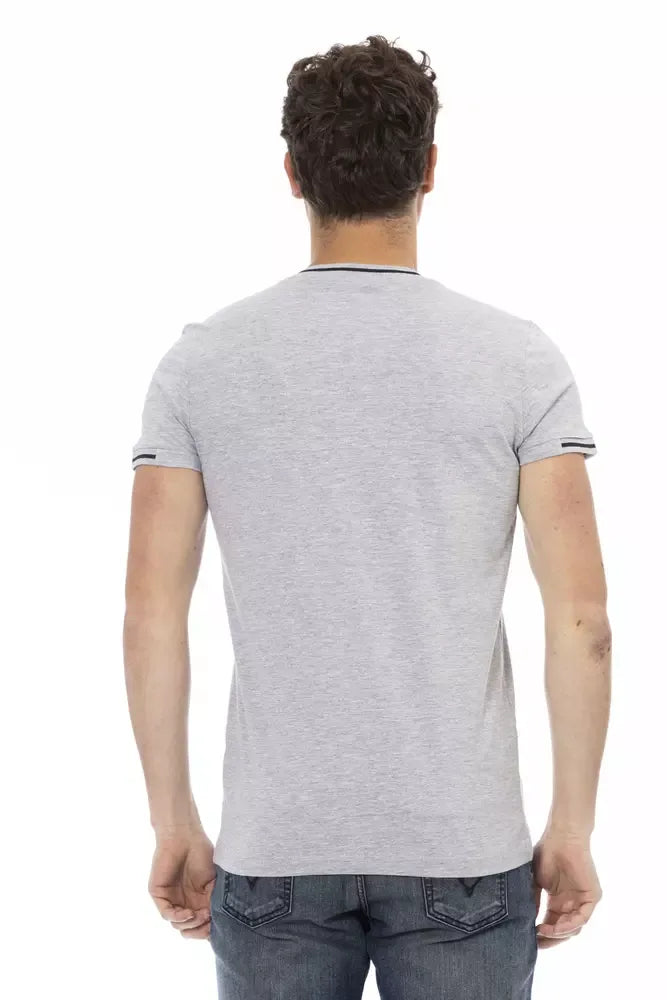 Trussardi Action Gray Cotton Men T-Shirt - Zeiniez