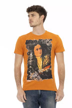 Trussardi Action Orange Cotton Men's T-Shirt - Zeiniez